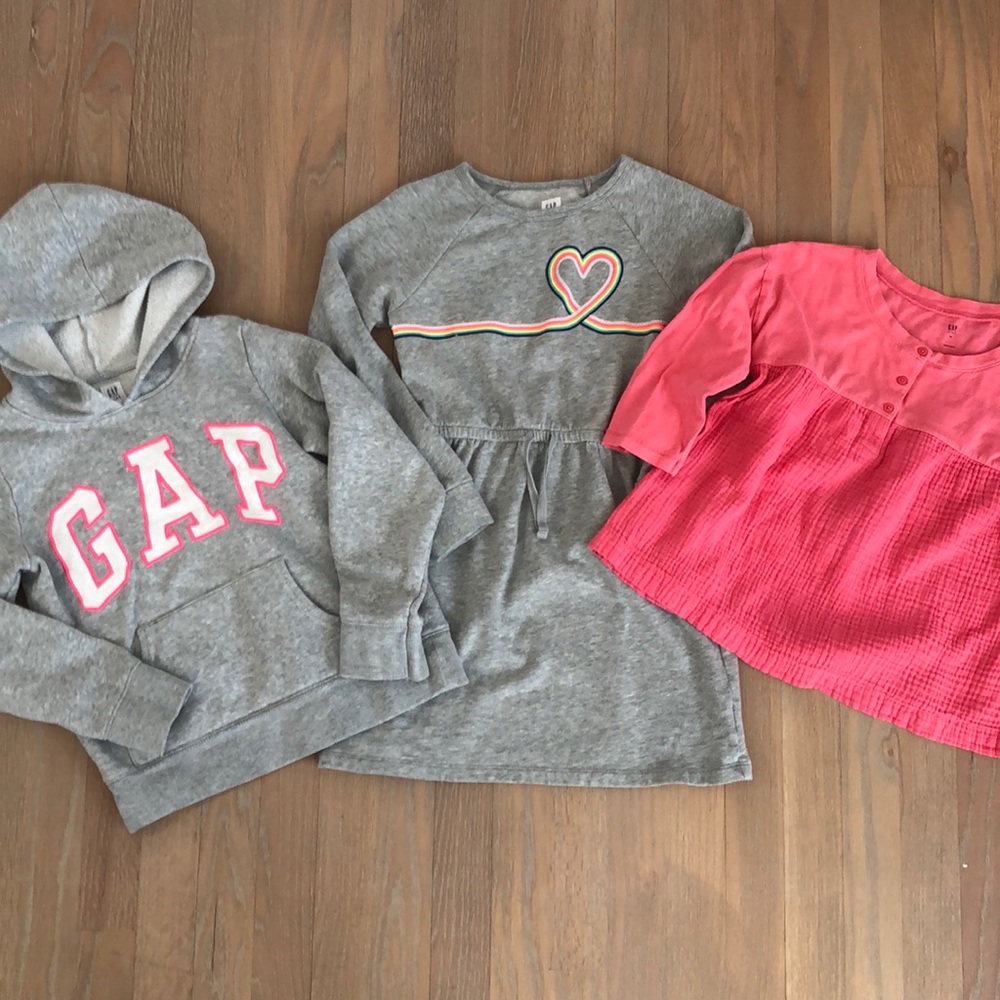 Girl’s Gap Kids Hoodie, Sweatshirt Dress, and Top Bundle